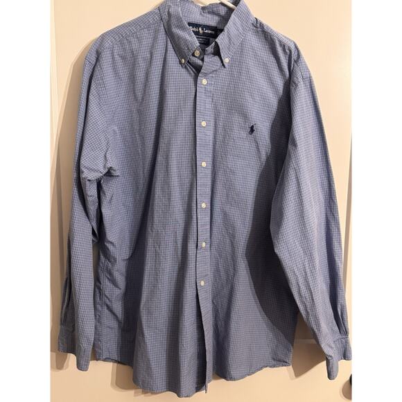 Polo Ralph Lauren Other - Ralph Lauren Ellington Oxford Blue Micro Plaid Sz XL preppy Academia Old Money